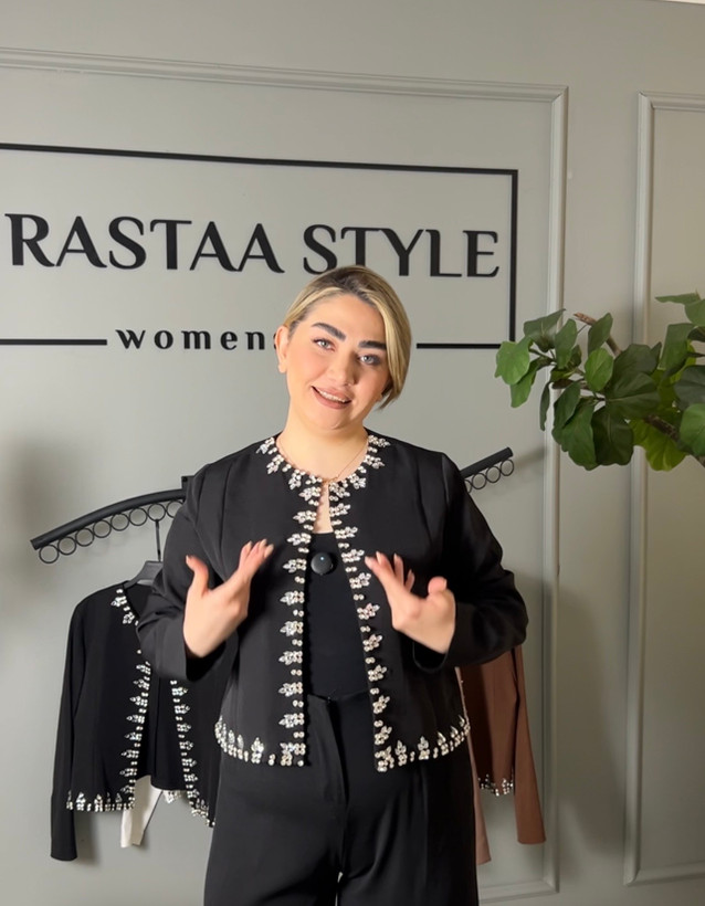 کراپ کت مجلسی زنانه جواهردوزی مدل غنچه