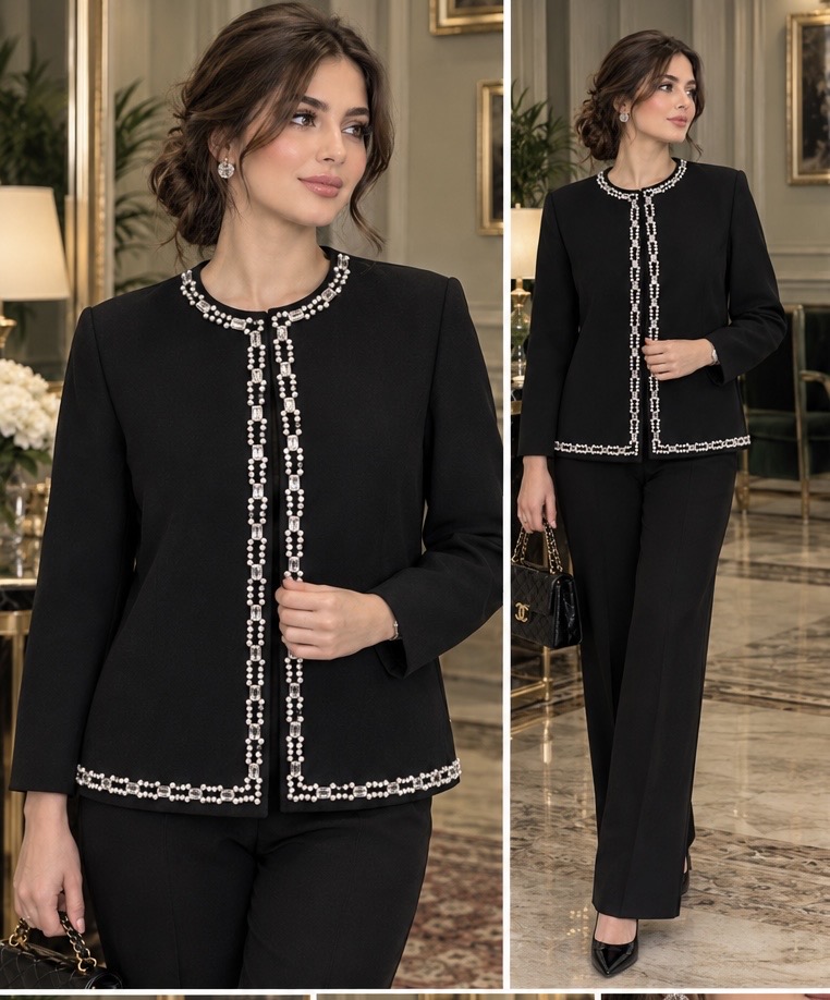 کت مجلسی جواهردوزی زنانه مدل کریستال