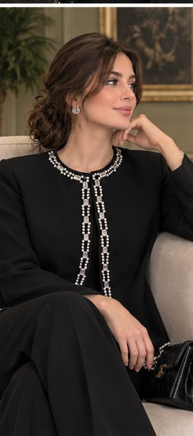 کت مجلسی جواهردوزی زنانه مدل کریستال