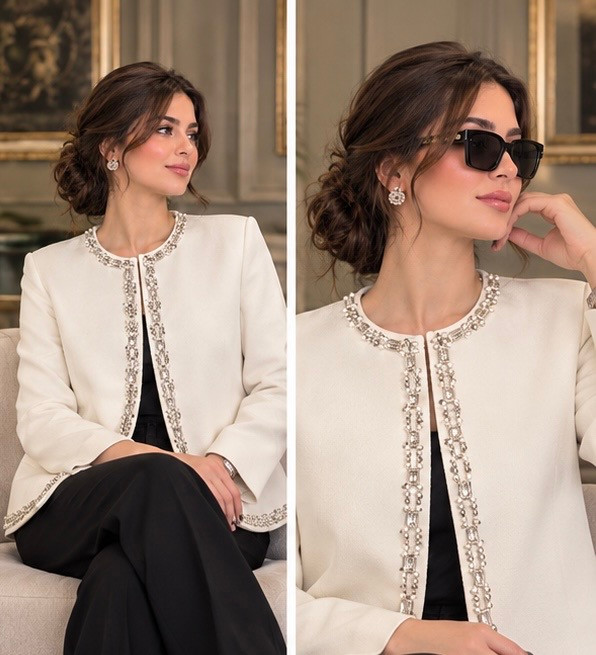 کت مجلسی جواهردوزی زنانه مدل کریستال