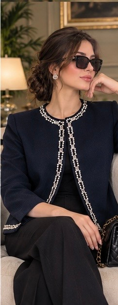 کت مجلسی جواهردوزی زنانه مدل کریستال