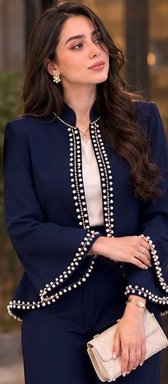 کت مجلسی زنانه جواهردوزی مدل لاله