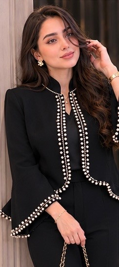 کت مجلسی زنانه جواهردوزی مدل لاله